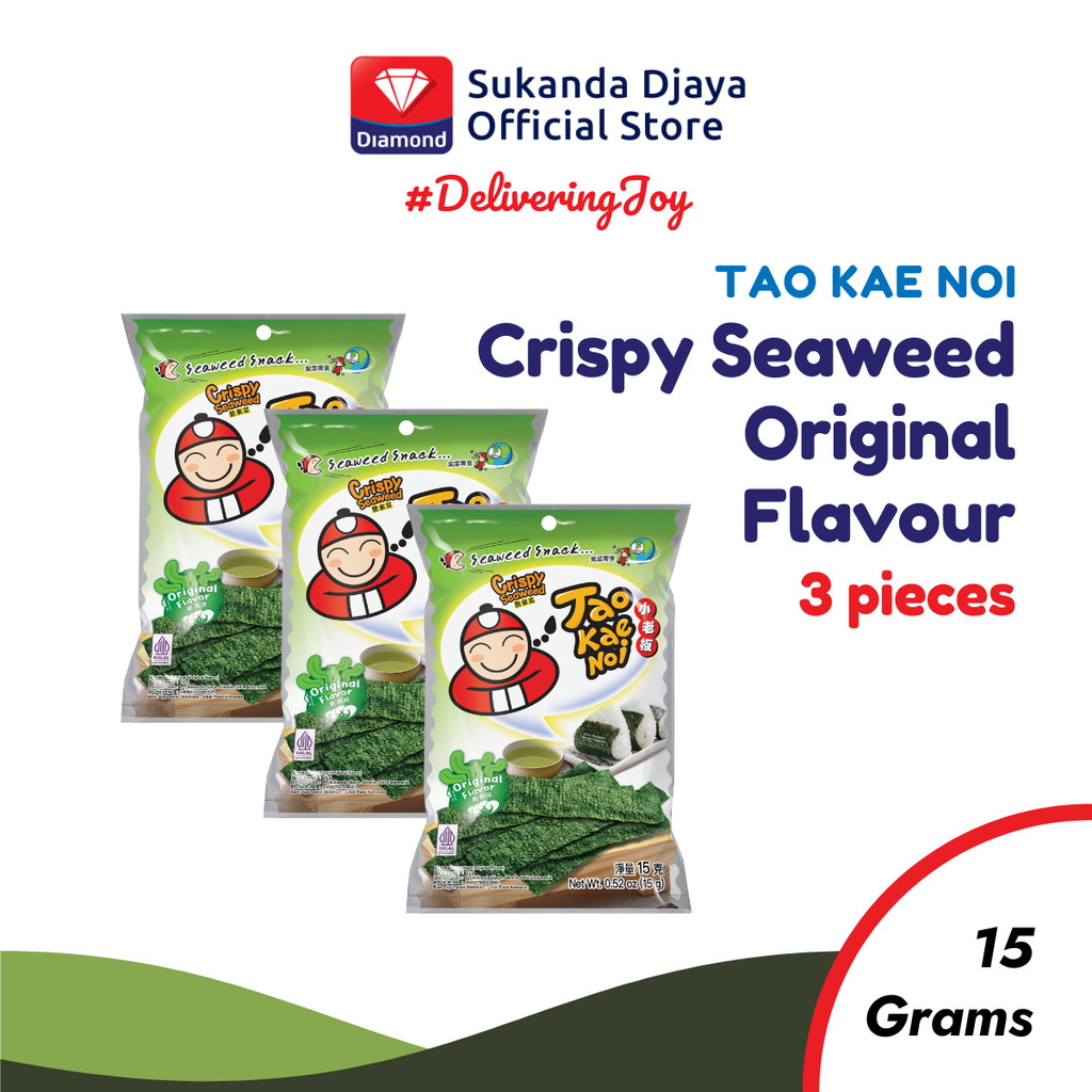 

Tao Kae Noi Crispy Seaweed Original Flavour 15 Gr [ISI 3 PCS]