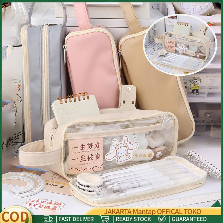 

Kotak Pensil Pencil Case Large Capacity Transparan Kantong Pensil Kapasitas Besar Perlengkapan Sekolah Pencil Case Simple Japanese Stationery Storage Bag Kotak Pensil Pensil Untuk Anak Perempuan