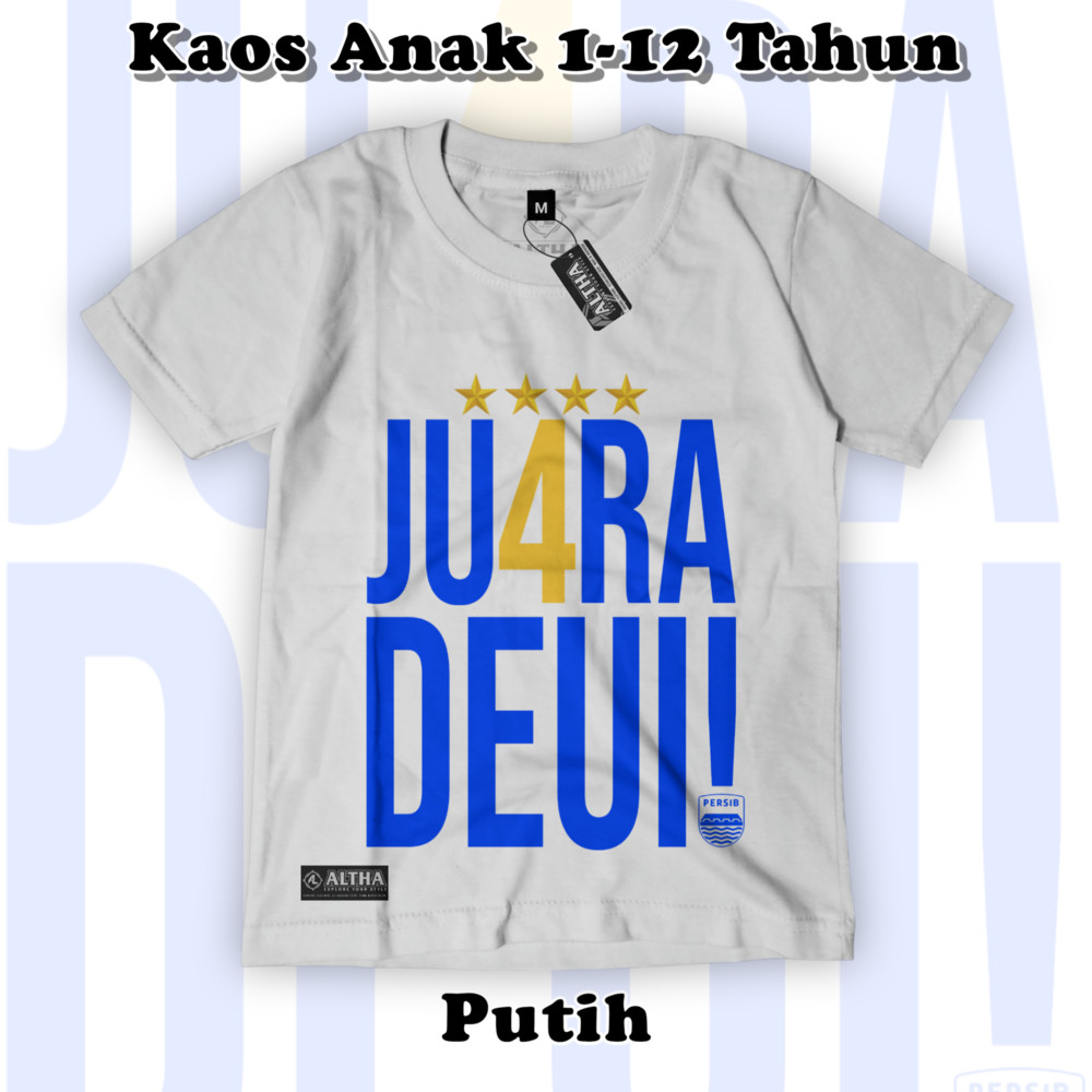 KAOS ANAK PERSIB / KAOS BOLA PERSIB / DISTRO ANAK 1-12 TAHUN / BAJU ATASAN ANAK PERSIB BANDUNG CHAMP