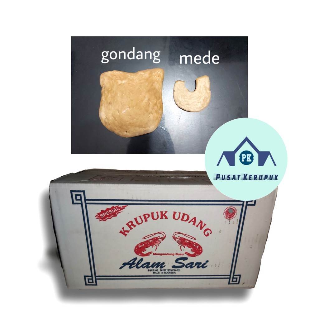 

Kerupuk Udang Alam Sari/Krupuk Udang/Keripik Udang Mentah 5 Kg/Dus