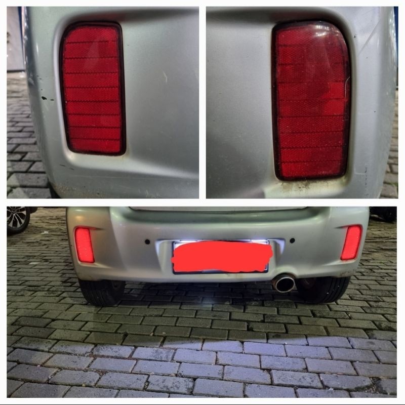 lampu asli reflektor atau mata kucing bemper bemper belakang yaris keluaran 2012 bisa hidup lampunya