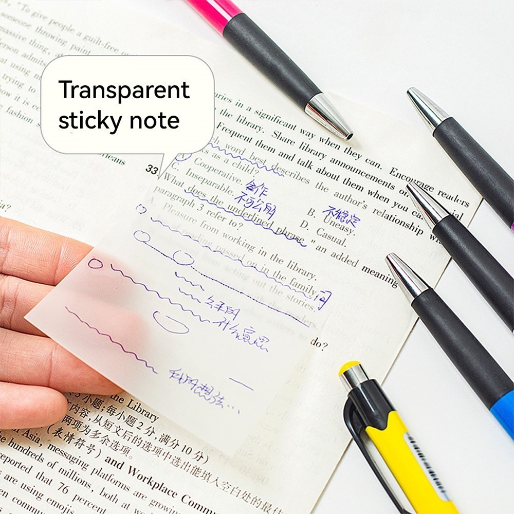 

1 Set Kertas Notes Transparan 50 Lembar Label Stickers PET Tahan air dan halus Kertas Memo Kertas Note Anti Air Untuk Sekolah Q026