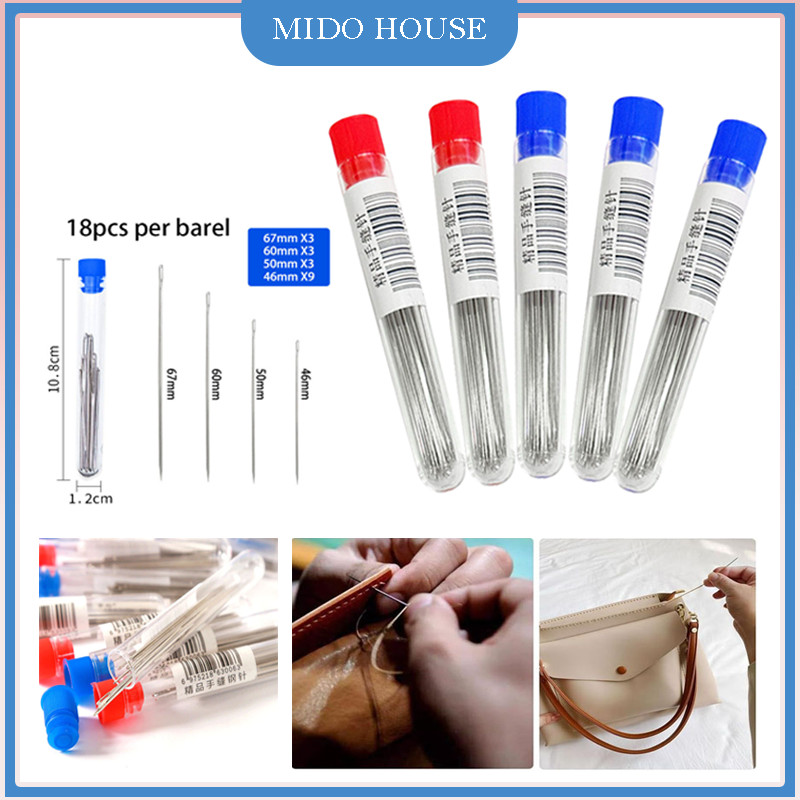 7X18Pcs/Set Jarum Rajut/Set Jarum Jahit Tangan/Jarum Jahit Baju/Jarum Lubang Samping/Jarum Jarum Ben
