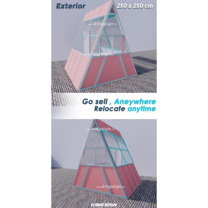 Terlaris Booth Container - Kontainer Jualan Gerobak Kios Stand Semi Box Warung Ready Stok - Segitiga