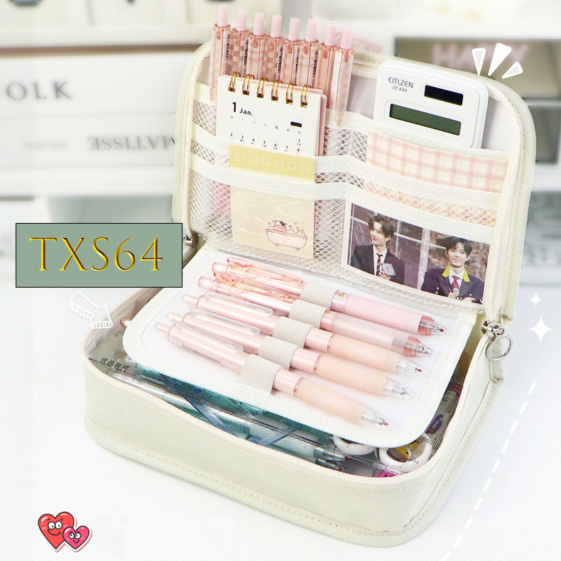 

TXS64 Pen Pencil Case Kotak Tempat Pensil JUMBO LUCKYDAY Macaron Color TKM