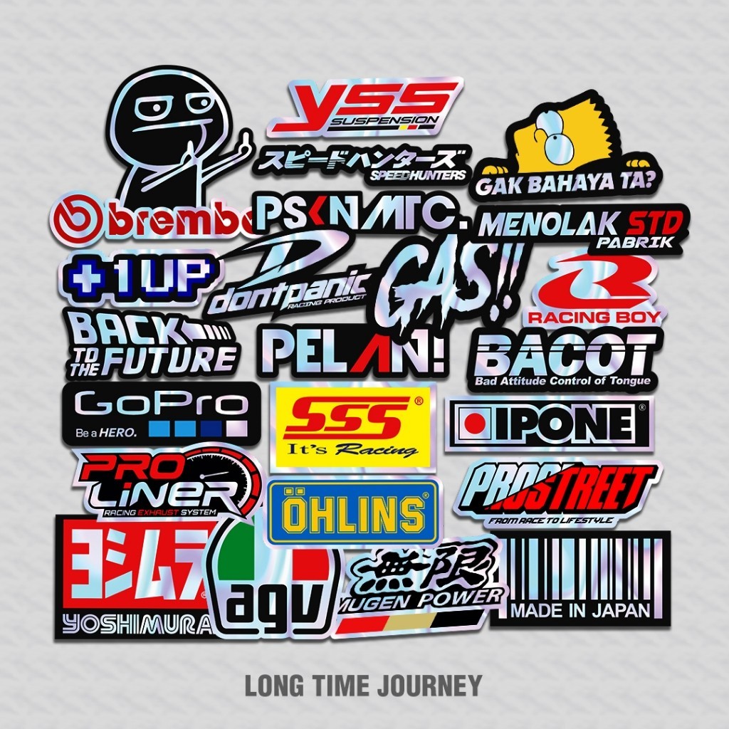 

(22 PCS) Stiker Racing Hologram, Stiker Motor ,Sticker helm, Stiker Pack Stiker helm Stiker Aestetik Stiker Motor stiker tumbler stiker laptop stiker Aksesories