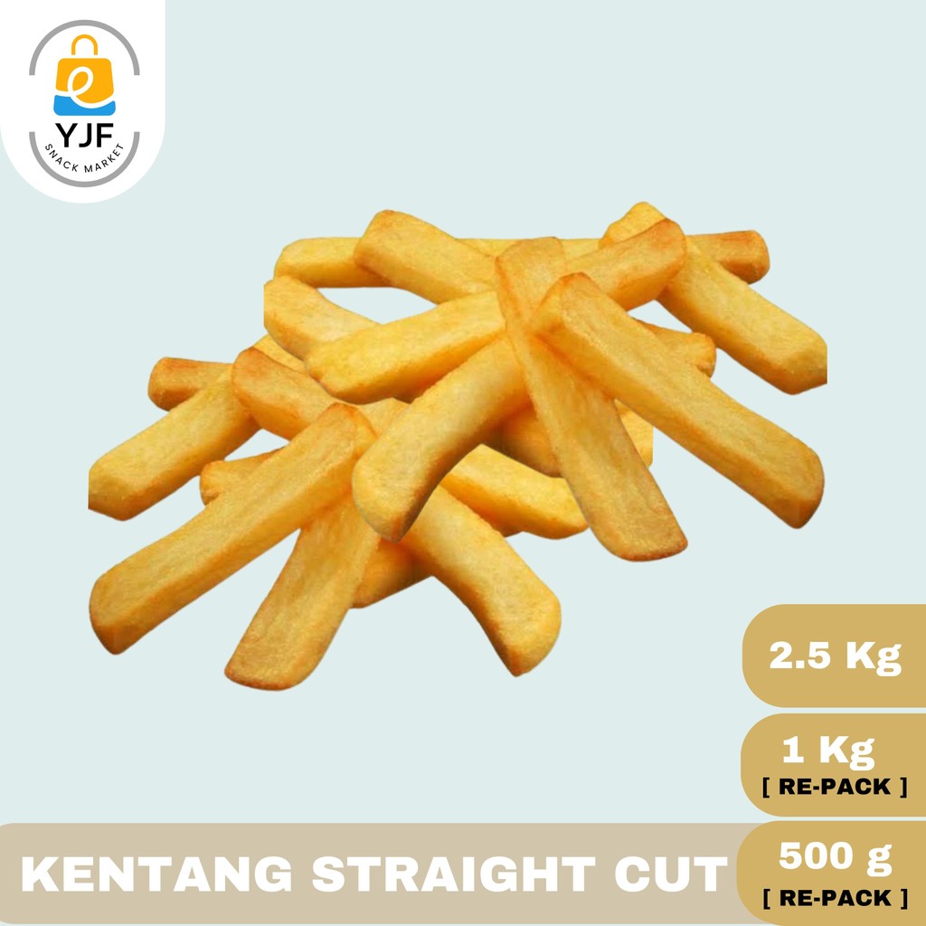

Kentang Straight Cut Frozen Renyah Enak Bersih & Bagus [Repack 500GR/1KG] & 2.5KG