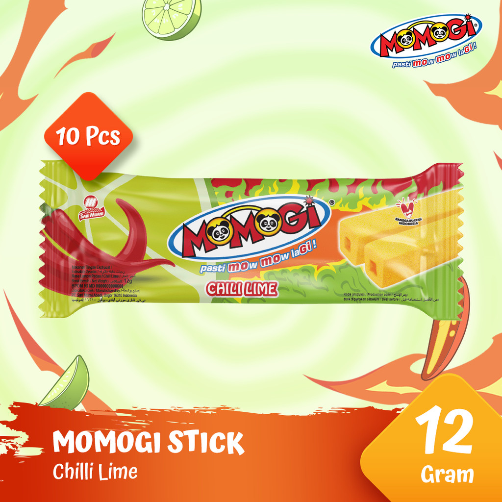 

Momogi Stick Snack Makanan Ringan 12gr - Chili Lime [1 Box @ 10 Pcs]