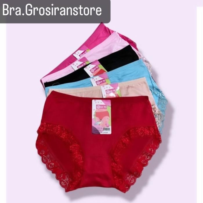 1 lusin CELANA DALAM WANITA DEWASA / CD RENDA BRUKAT CD WANITA IMPORTT - 1 LUSIN, XXL