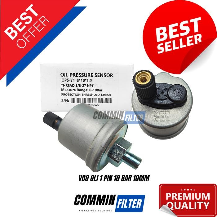 VDO SENSOR TEKANAN OLI SWITCH OLI VDO 10 BAR 1 PINS DRAT 10MM