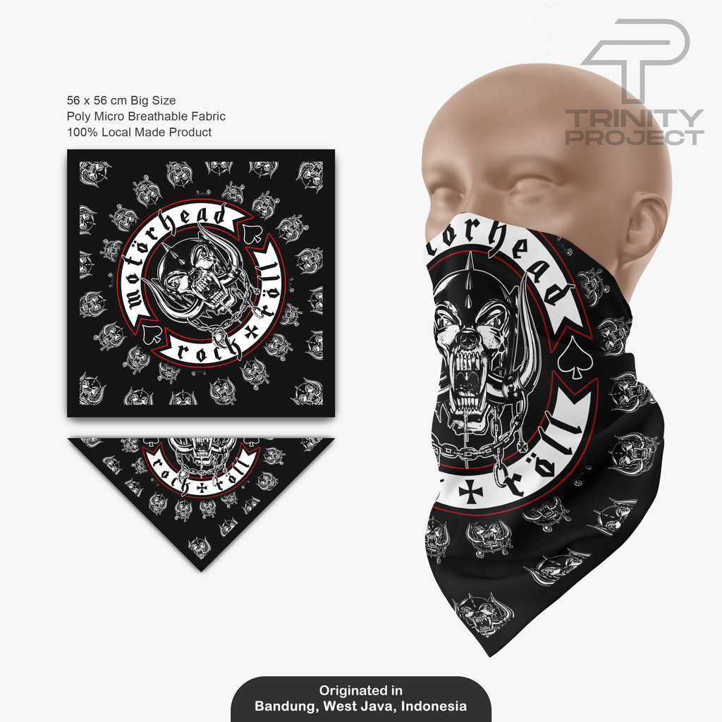 Motorhead - Bandana /Paisley Masker Scarf /Band Death Metal /Bandana Slayer Unisex /Skena Aksesoris 