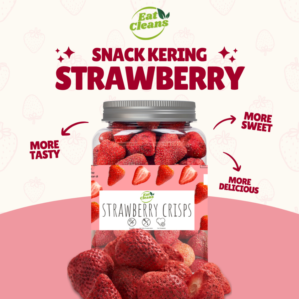 

(HALAL) Freeze Dried Fruit Strawberry - Snack Sehat Buah Strawberry Kering - Healthy Snack Dried Fruit - Snack Diet Sehat Rendah Kalori Dan Bebas Lemak