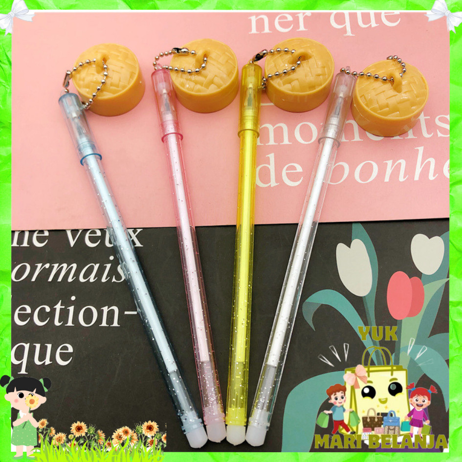 

LPL - Pena Gantungan Bapao Pulpen Lucu Gantungan Dimsum Mantou Blue Ink Gel Bisa di Hapus Bolpoin Tinta Gel Cair Erasable Pen Pulpen Gantungan Makanan Lucu