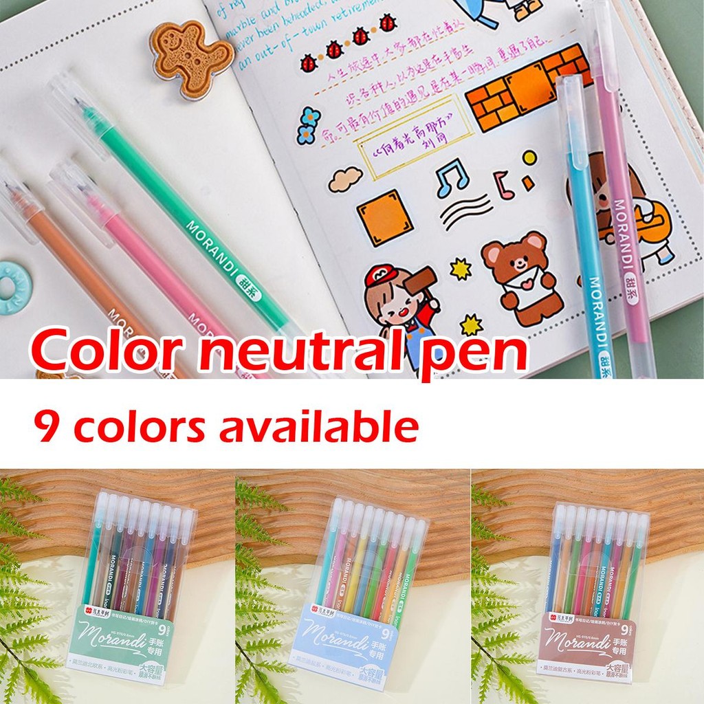 

0.5mm pulpen warna warni 1 set pena gel warna marker pen Set spidol warna Morandi Perlengkapan Kantor