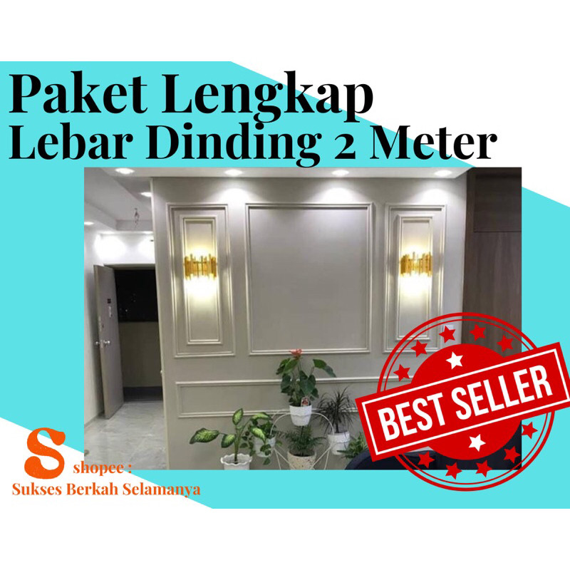 Lis Kayu Waincosting LEBAR DINDING 2 Meter wall moulding premium HARGA FULL Dinding wallmolding wall