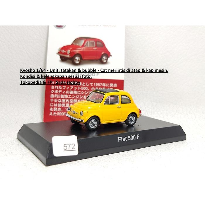 Kyosho Diecast Skala 1/64 Fiat 500 F Kuning