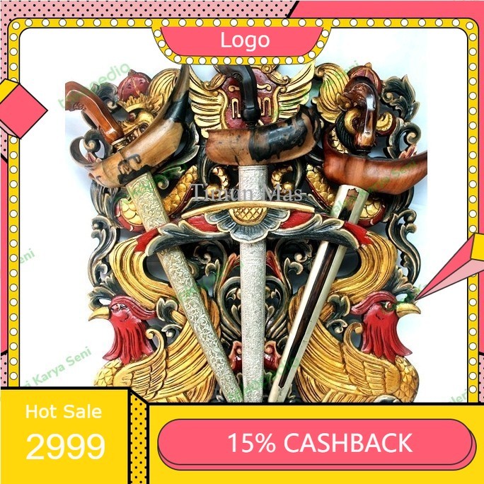 Blawong Keris Ukir Naga & Merak Logo Keraton Jogja Sungging antik nD17