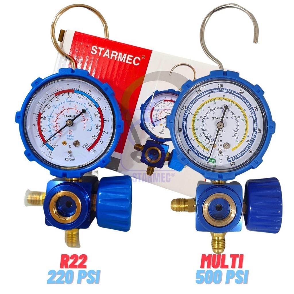 

Manifold Single R32 R22 Sightglass+Gantungan (Knob Plastik) Low