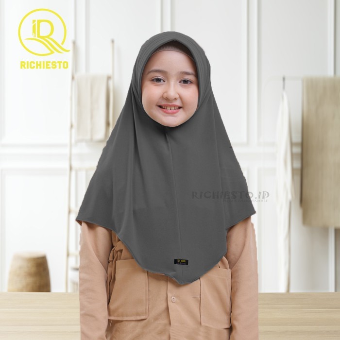 Bergo Hamidah Anak Jersey  Usia 3-14 Tahun Warna Part 2 - DENIM, S