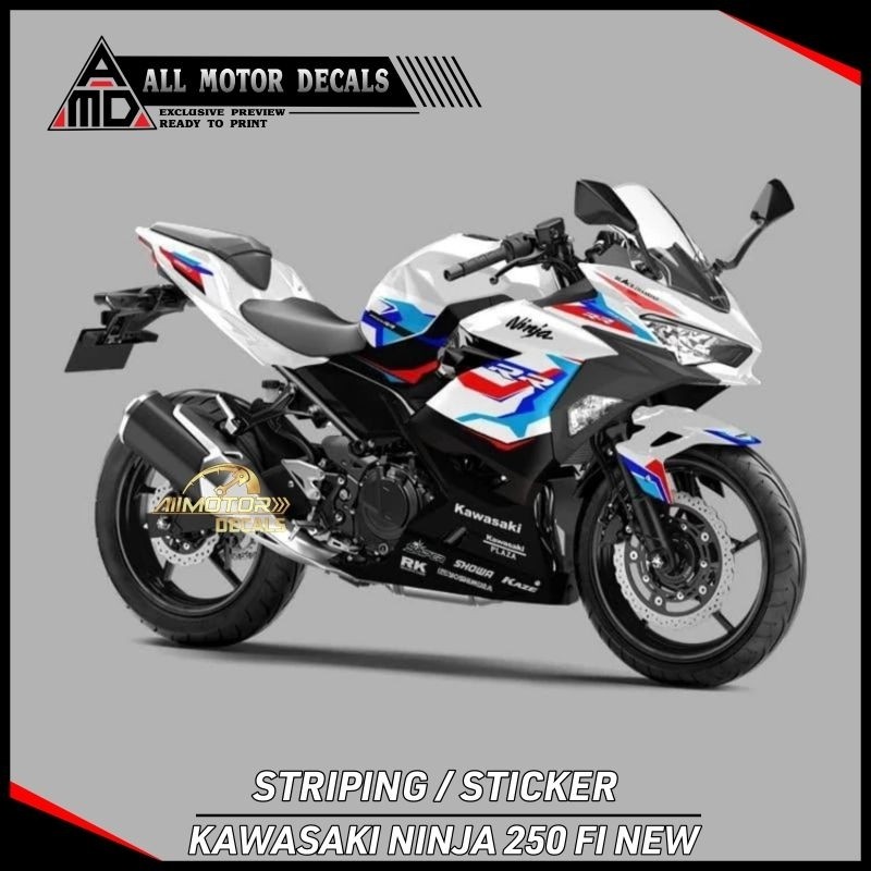 STRIPING NINJA 250 FI NEW 2018 SAMPAI SEKARANG LIVERY BMW / STICKER NINJA FI 250 BARU / DECAL ALL NE