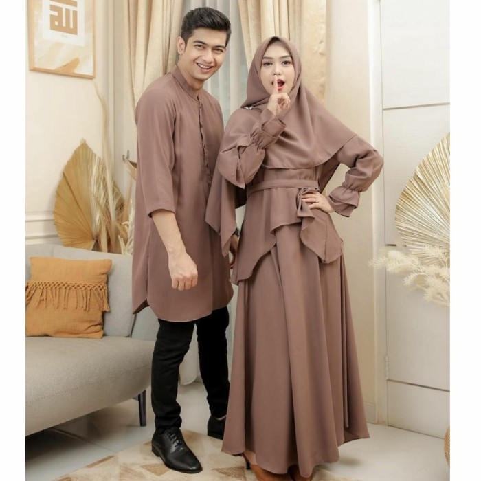 "WY.SY" - DISKON OS Couple Baju Gamis Muslim Syar'i Murah Terbaru Riri - Army