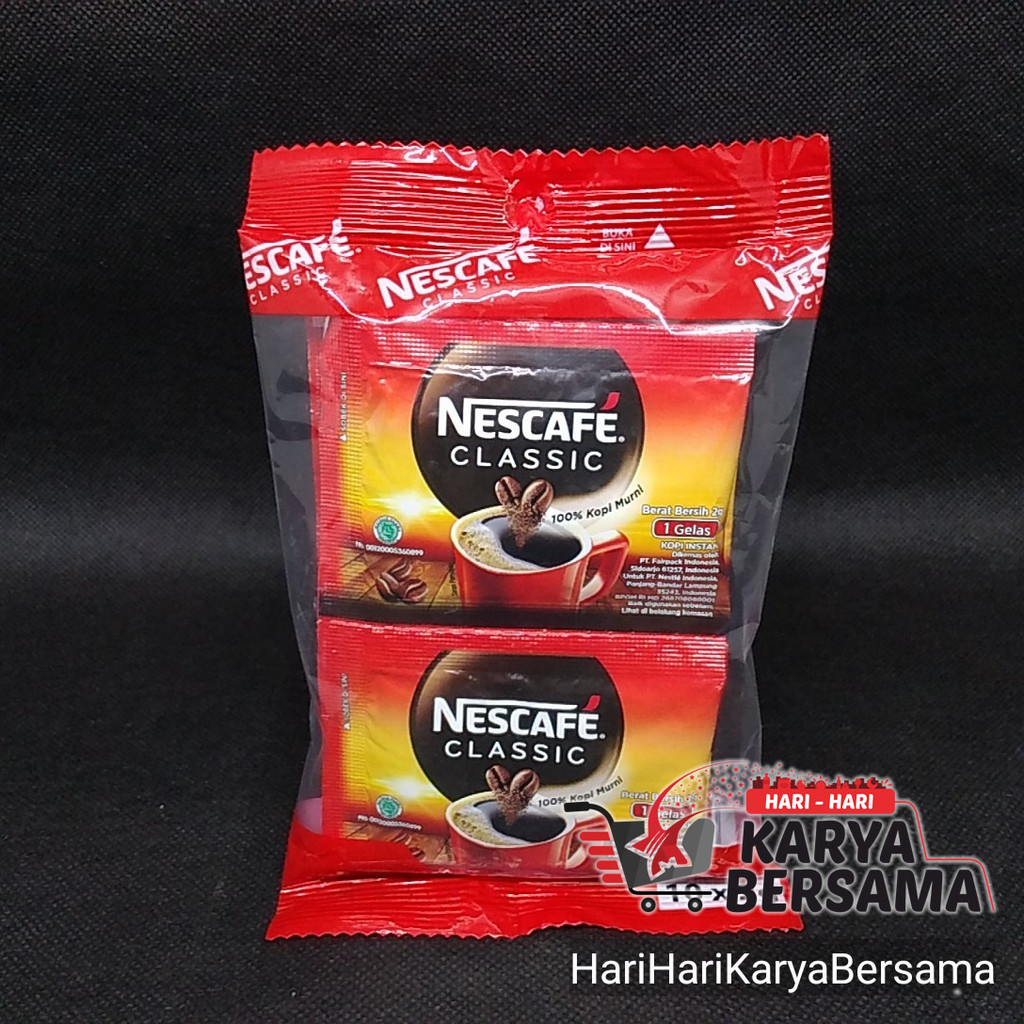 

BUBUK KOPI NESCAFE COFFE CLASSIC SACHET 10'S X 2GR