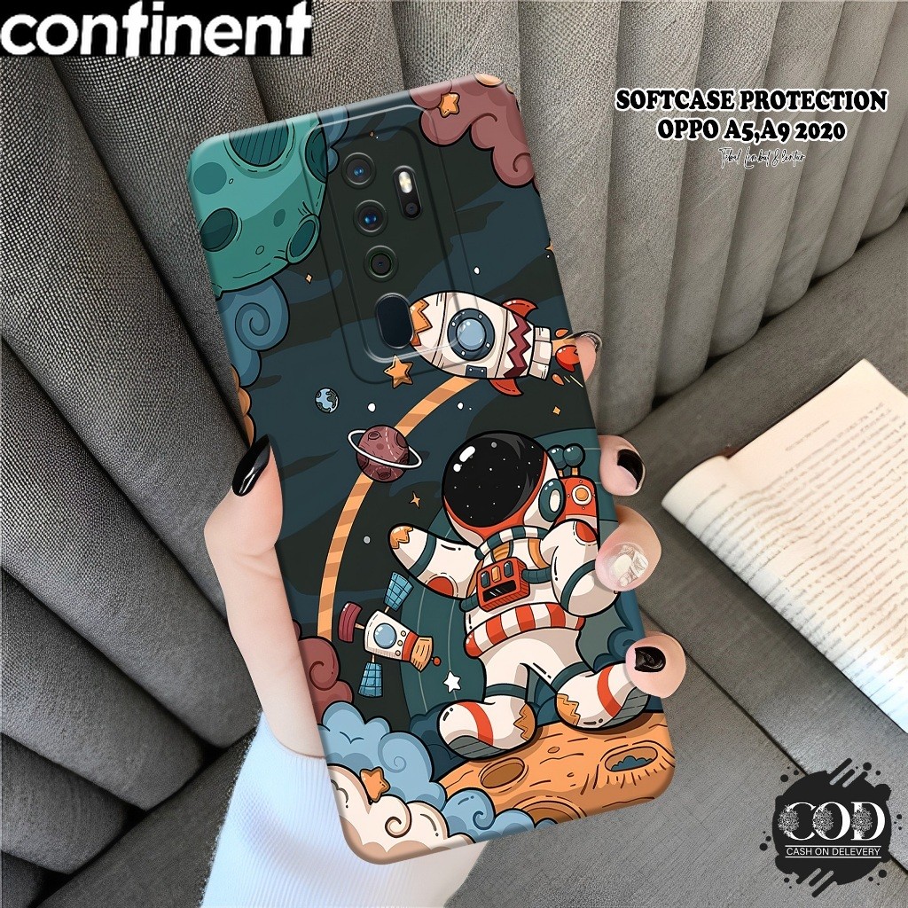 Case Hp Oppo A5 / A9 2020 Terbaru CONTINENT Fashion Case Astronaut Softcase Oppo A5 / A9 2020 Siliko