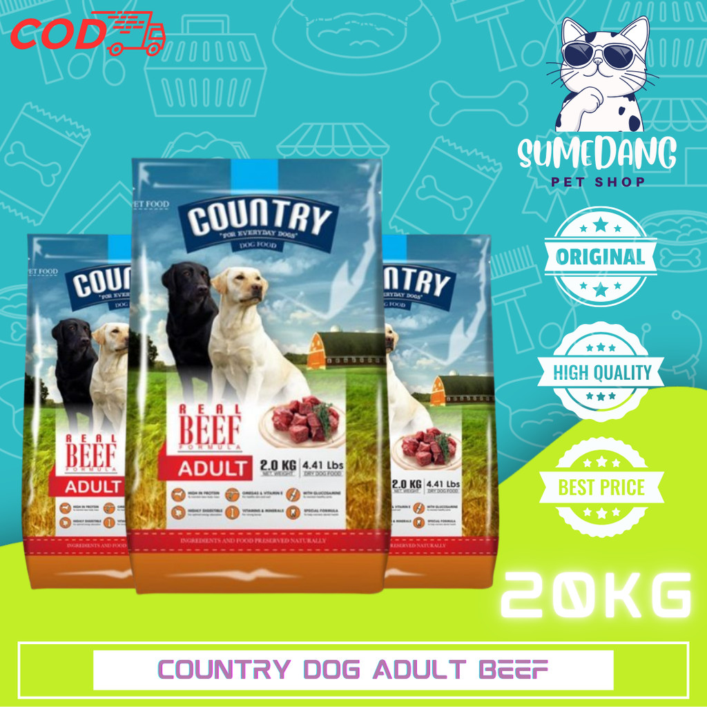 (EXPEDISI) Country Dog food Adult Beef 18kg