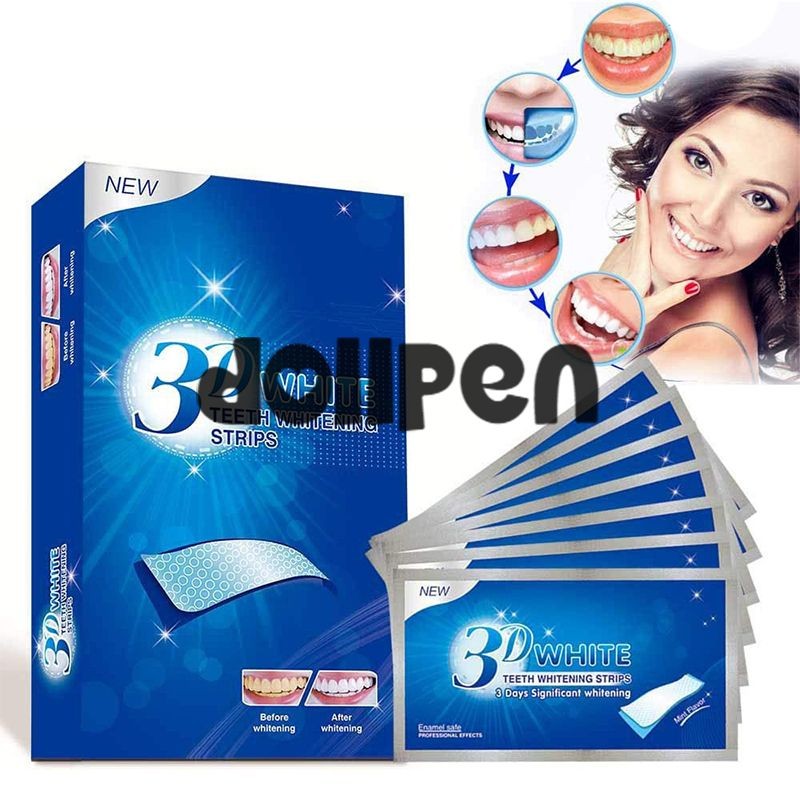 【qing】1 pasang 2 buah stiker pemutih gigi 3D putih mempesona