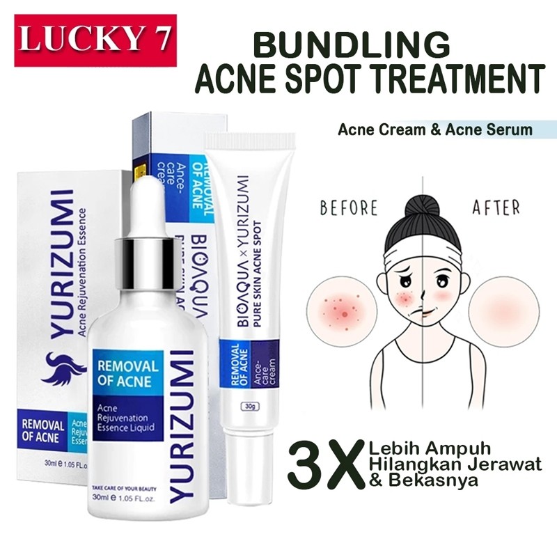 [ PAKET JERAWAT BPOM ] Bioaqua Serum Pure Skin & Acne Spot Cream Obati Jerawat Membandel & Bekasnya