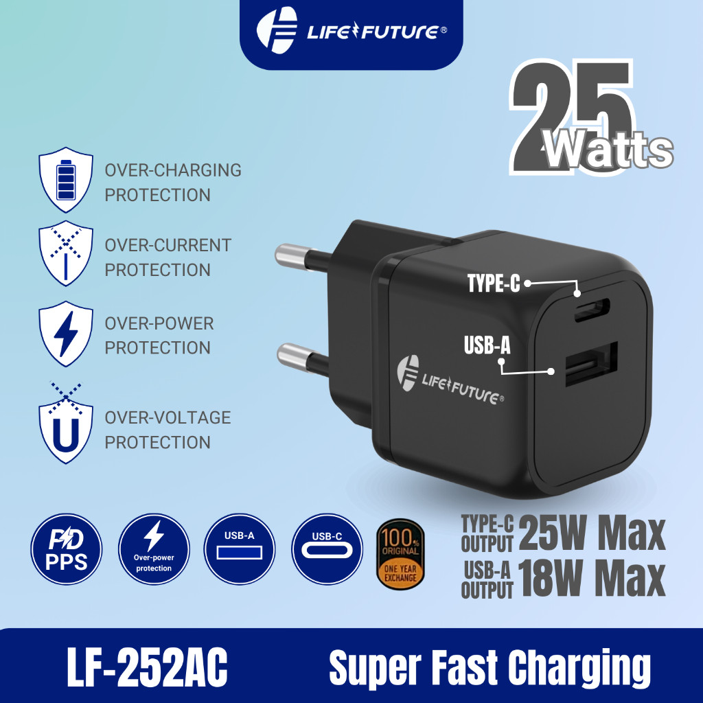 LIFE FUTURE KEPALA TRAVEL CHARGER 251C - ORIGINAL