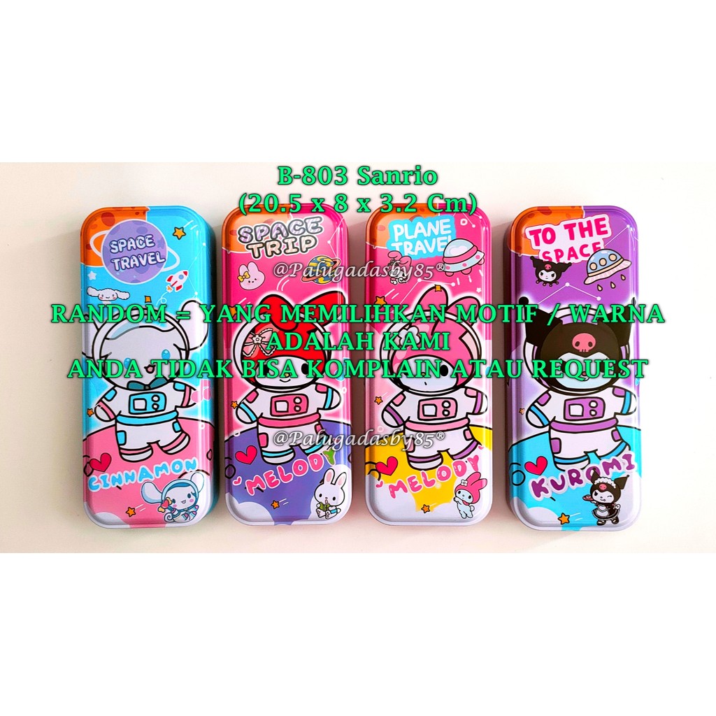 

(1 Biji) GROSIR Kotak Pensil Kaleng Sanrio 20.5 x 8 x 3.2 / Tempat Pensil Kaleng GXIMP B-803 Sanrio