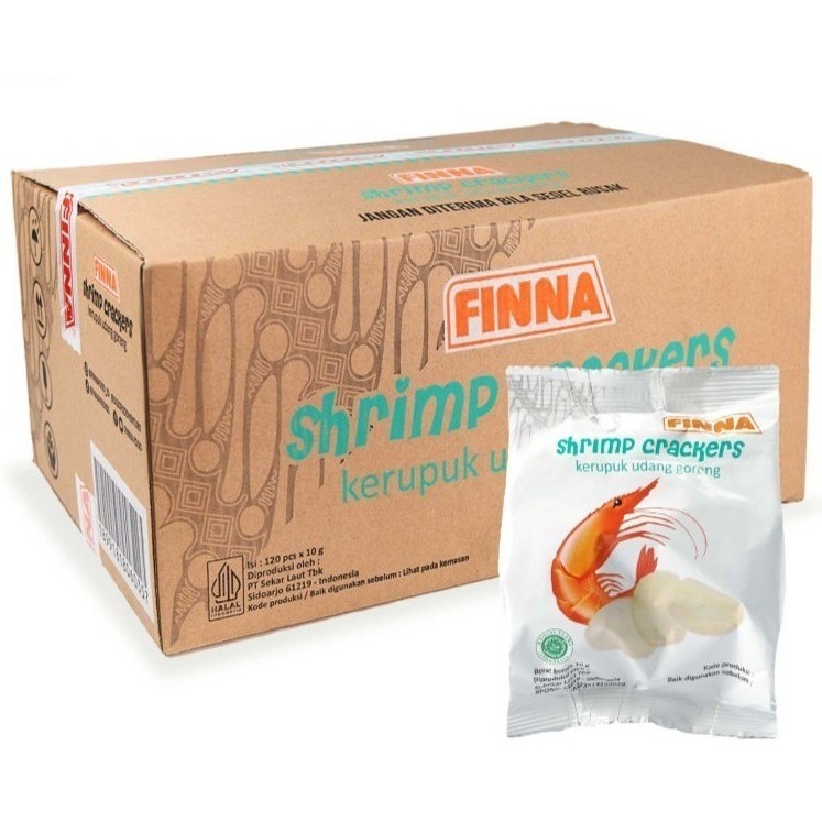 

(EXP. SEPT 2025) Kerupuk Udang Goreng finna Siap Makan 1 Dus Isi 120 Pcs @10 gr