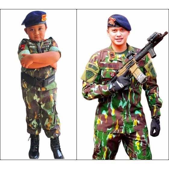 Baju polisi anak Brimob Loreng Kostum Brimob loreng Baju profesi Brimob anak loreng Gagah