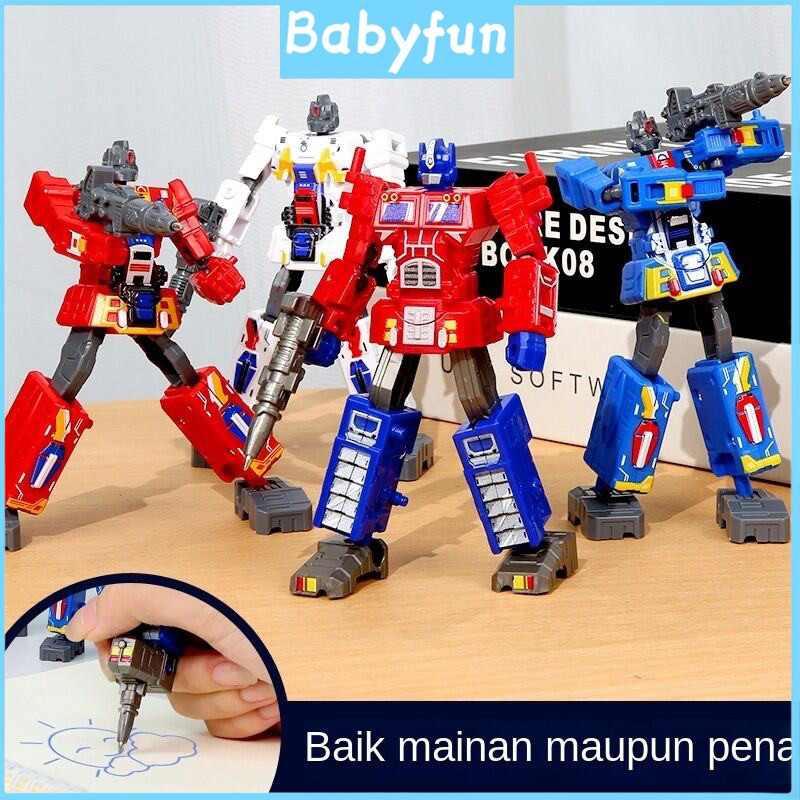 

【COD】Pen Robot Transformasi Pena Bolpen Anak Mainan Action Figure Robot Soldier Alat Tulis Hadiah Gift Optimus Mainan Figur Robot Gift