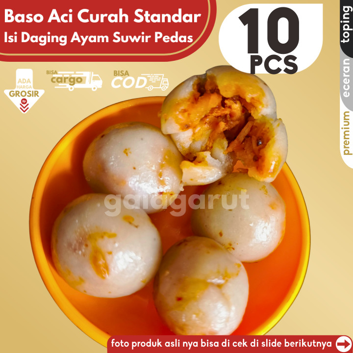 

Baso Aci CILOK STANDAR 10pcs PENTOL ISI AYAM SUWIR PEDAS by Gaiagarut