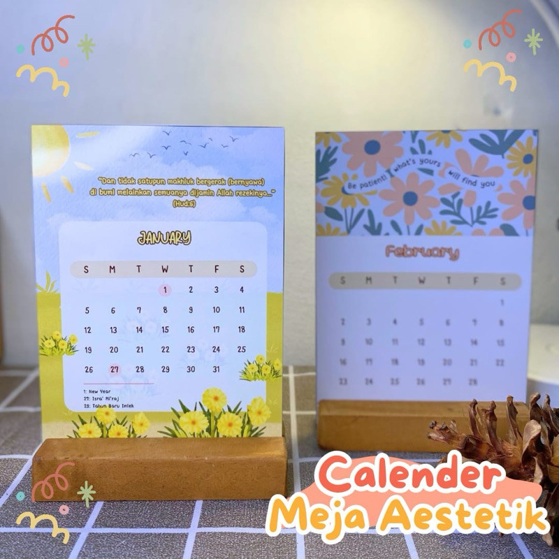 

SAYGIFT - Aesthetic Kalender 2025 - (Ukuran A6 10,5 x 14,8 cm)- Wooden Stand - Kalender Meja | Cute Kalender 2025 - Model Wooden Stand (Ukuran A6 10,5 x 14,8 cm)- Kalender Meja - Kalender Aesthetic