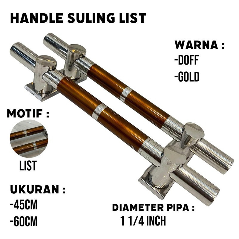 handle pintu rumah tarikan pintu minimalis terbaru body kunci 45cm 60cm suling list spb