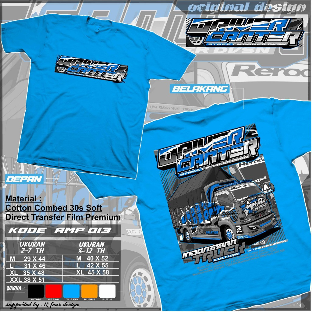 Kaos truk driver canter anak anak usia 2-12 tahun Kaos truk oleng anak terbaru Baju truk anak mancal