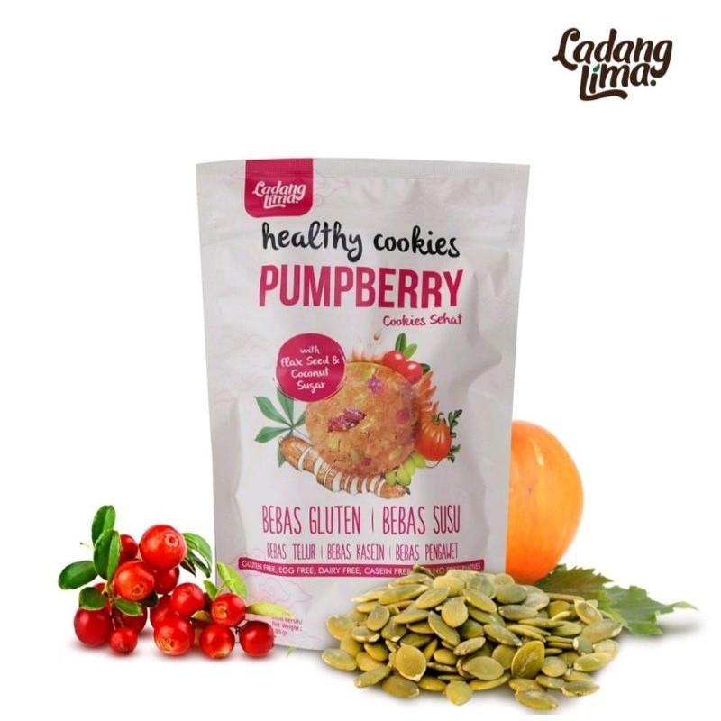 

PUMPBERRY COOKIES LADANG LIMA - HEALTHY GLUTEN FREE CRANBERRY COOKIES