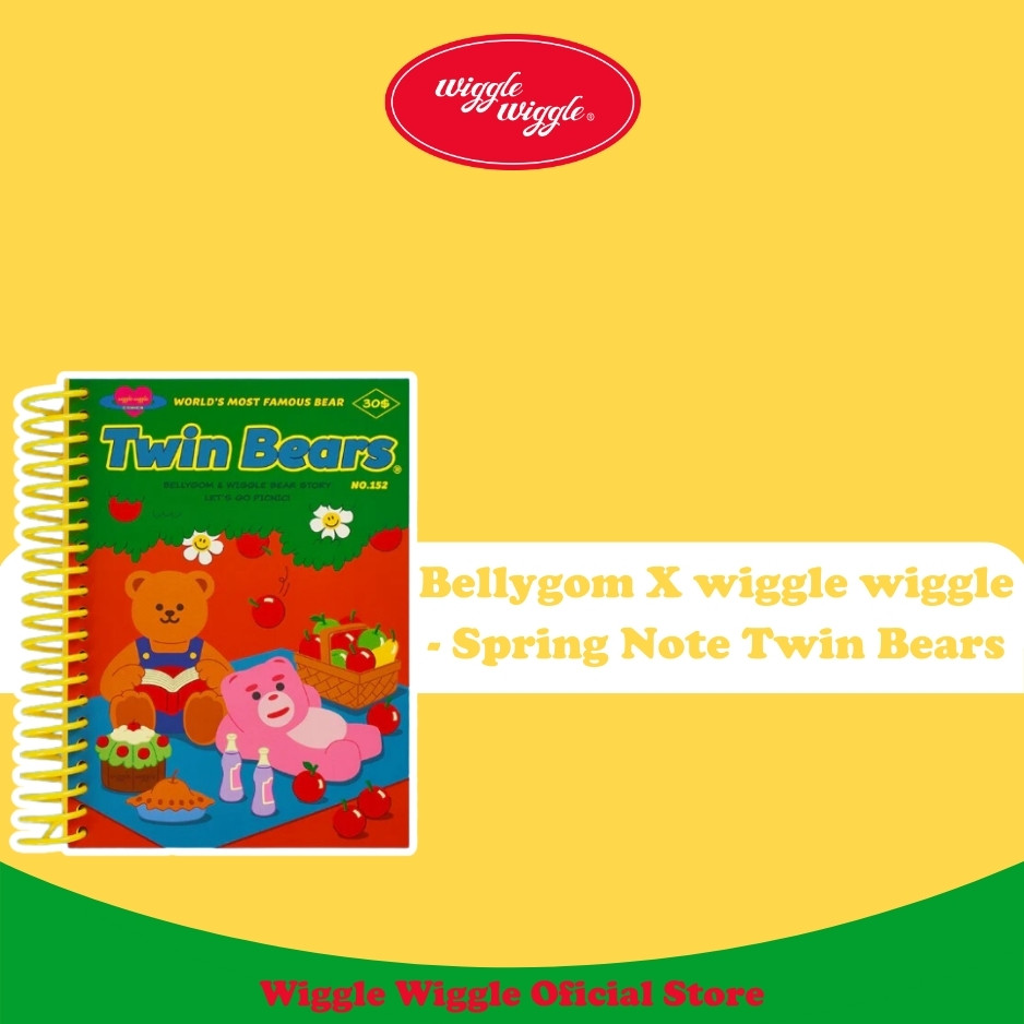 

Wiggle Wiggle Bellygom X wiggle wiggle - Spring Note Twin Bears Buku Catatan Notes Lucu