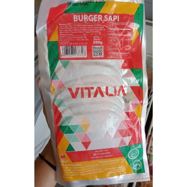 

Vitalia Daging Burger Sapi 250gr Isi 10