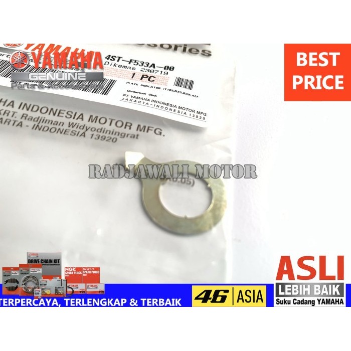 PLAT INDIKATOR KETEBALAN KAMPAS REM RX KING ASLI ORIGINAL YAMAHA BERKUALITAS