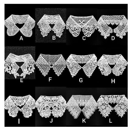 RB001 renda kerah standard, bordir kerah, aplikasi renda