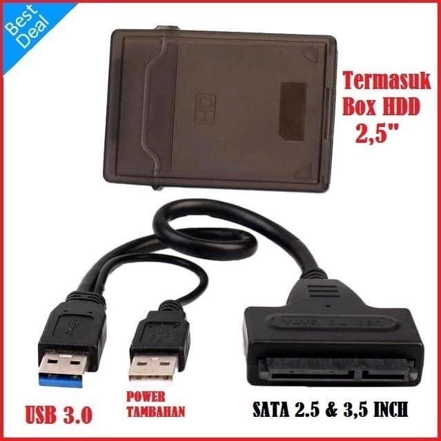 Converter Harddisk Sata to Usb 3.0 Support 4 TB Free Box Plastik