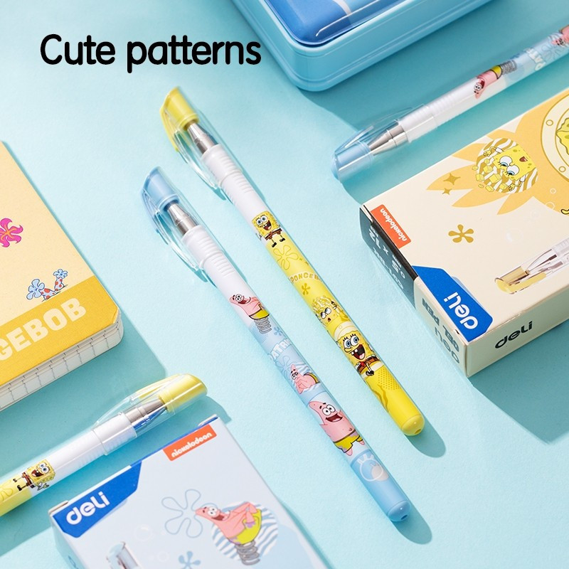 

PERPCS Deli Pulpen Gel / Gel Pen 0.5MM Tip Spongebob Special Edition EG91 Hitam/Biru/Ungu