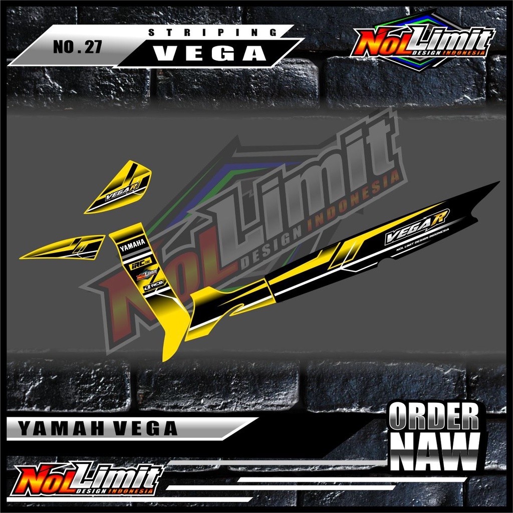 Striping Vega R LAMA - Sticker Striping Variasi List Motor Vega R LAMA Motif Racing Terlaris