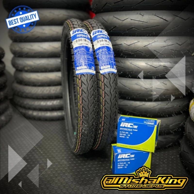 BAN LUAR 2 + BAN DALAM 2 IRC RING 18 UKURAN 300 PRODUKSI 2023 (Harga Sepaket)