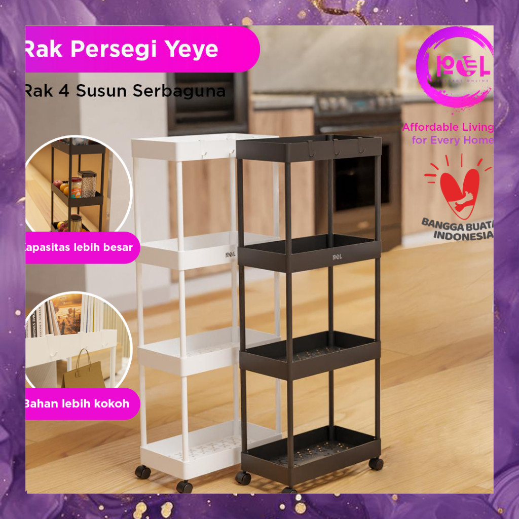 (SBA) Rak SUSUN Rak TROLI Rak Plastik YEYE Lemari Dapur Pakaian Kamar RK0347A5