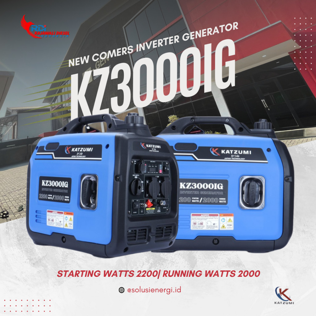 KATZUMI GENSET INVERTER TERMURAH | KZ3000IG SUPER SILENT 2200 WATT BEST QUALITY
